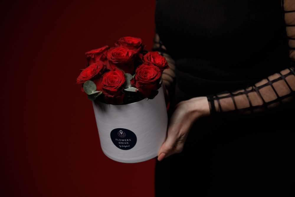 E-shop Kvetinový box - Plný lásky, červený S