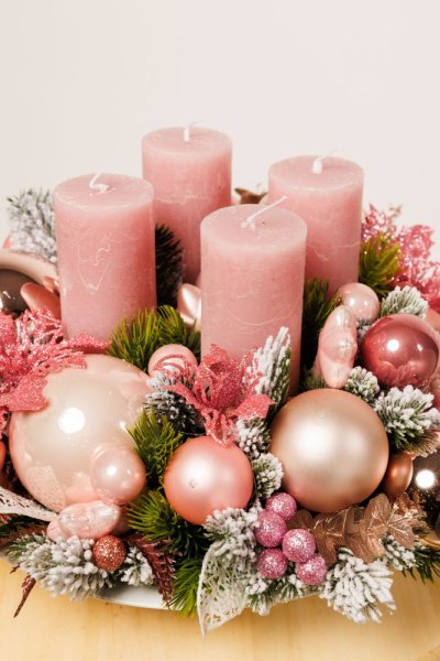 Adventný veniec - Pink Xmas