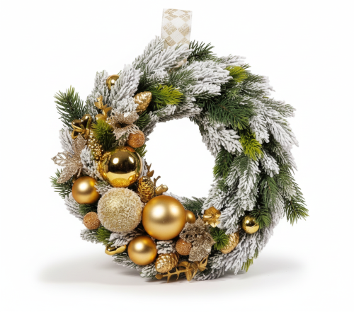 Vianočný veniec na dvere - Golden