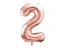 Fóliový balón číslo ''2'' - Farba: Rose Gold, Plnenie balónov: Naplnený héliom