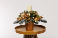 Aranžmán s jednou sviečkou - Golden extravaganza - Variant aranžmánu: bez sviečok