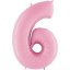 Fóliový balón číslo ''6" - 102 cm - Farba: Ružová, Plnenie balónov: Naplnený vzduchom