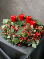 Adventný veniec - Čarovné Vianoce - Variant aranžmánu: bez sviečok
