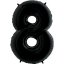 Fóliový balón číslo ''8" - 102 cm - Farba: Čierna, Plnenie balónov: Naplnený héliom