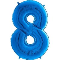 Fóliový balón číslo ''8" - 102 cm - Farba: Čierna, Plnenie balónov: Bez náplne