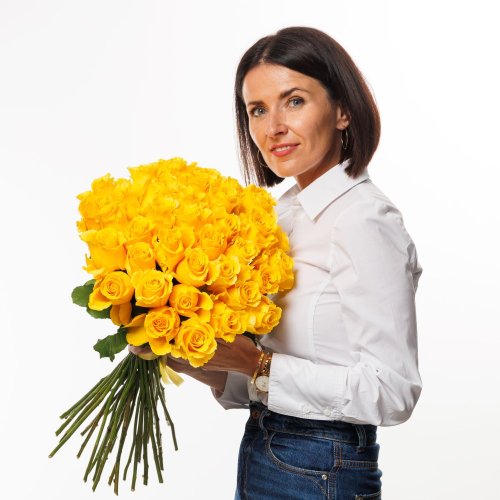 Žlté ruže - mono kytica