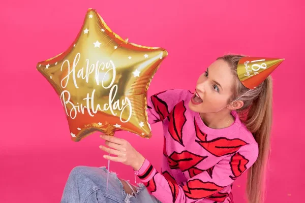 Fóliový balónik - Happy Birthday - Farba: Farebná, Plnenie balónov: Bez náplne