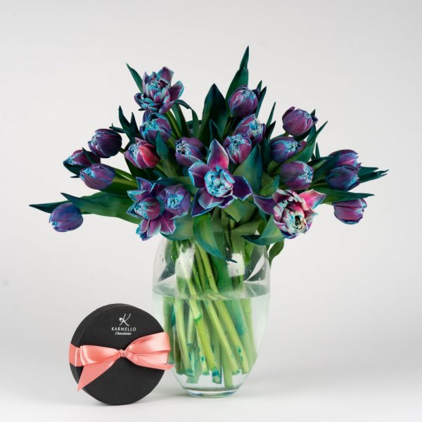 Milované Bubble tulipány, exkluzívne - mono kytica - Veľkosť: L