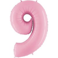 Fóliový balón číslo ''9" - 102 cm - Farba: Modrá, Plnenie balónov: Naplnený héliom