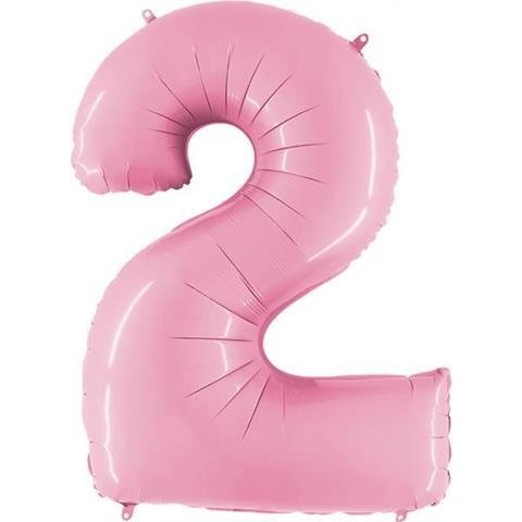 Fóliový balón číslo ''2" - 102 cm - Farba: Modrá, Plnenie balónov: Naplnený héliom