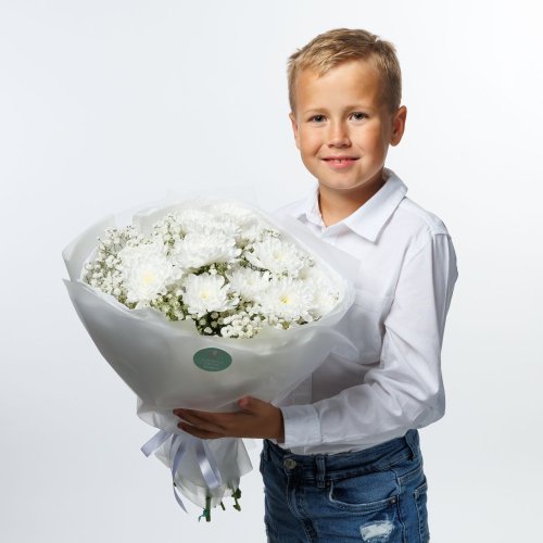 Detská kytica - Biela chryzantéma