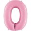 Fóliový balón číslo ''0'' - 102 cm - Farba: Ružová, Plnenie balónov: Naplnený vzduchom