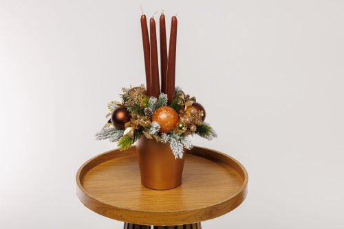 Adventný aranžmán - Vianoce, hnedý