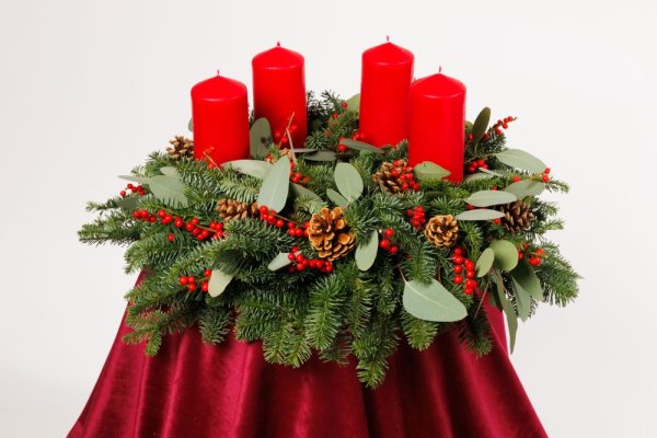 Adventný veniec - Čarovné Vianoce - Variant aranžmánu: so sviečkami