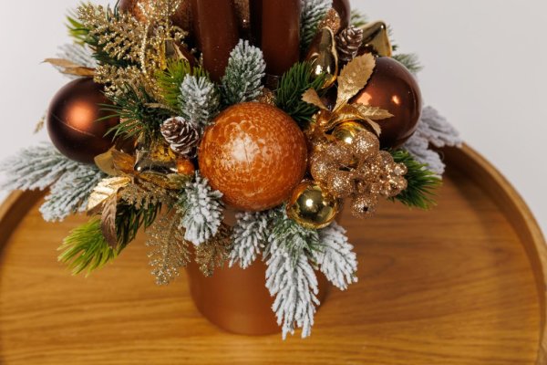 Adventný aranžmán - Vianoce, hnedý