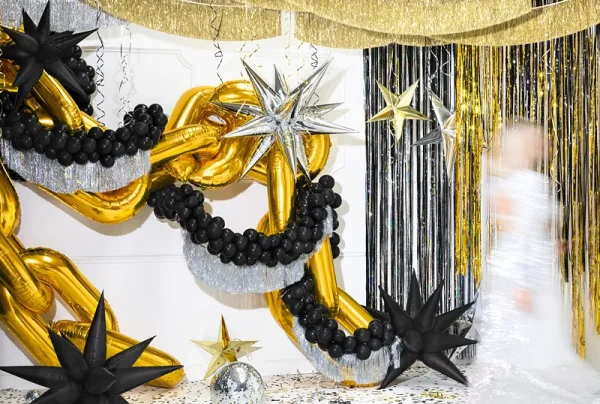 Fóliový balón Star 3D, 70cm - Farba: Šedá, Plnenie balónov: Bez náplne
