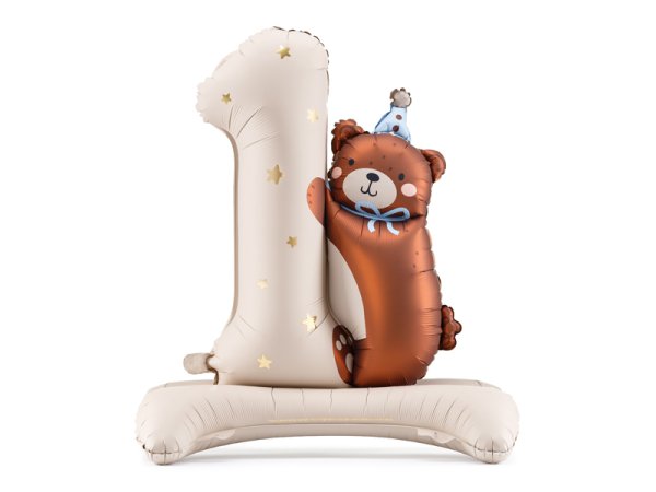 Fóliový balónik - 1 s mackom - Plnenie balónov: Naplnený vzduchom