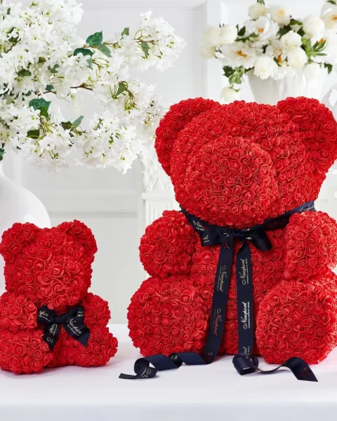 Luxury Rose Bear – red