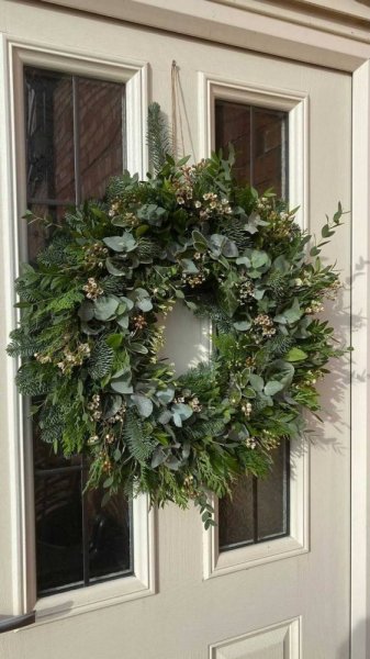 Exkluzívny vianočný veniec na dvere - WelcomeXmas, prírodný - Veľkosť: L