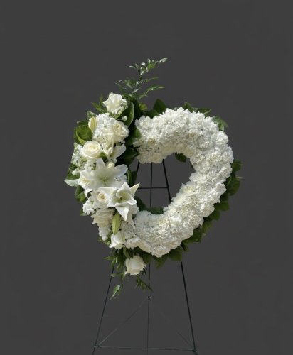 Elegantné smútočné srdce - biele