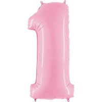 Fóliový balón číslo ''1'' - 102 cm - Farba: Čierna, Plnenie balónov: Bez náplne