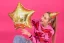 Fóliový balónik - Happy Birthday - Farba: Ružová, Plnenie balónov: Bez náplne