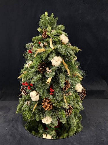 Mini vianočný stromček - s bavlnou