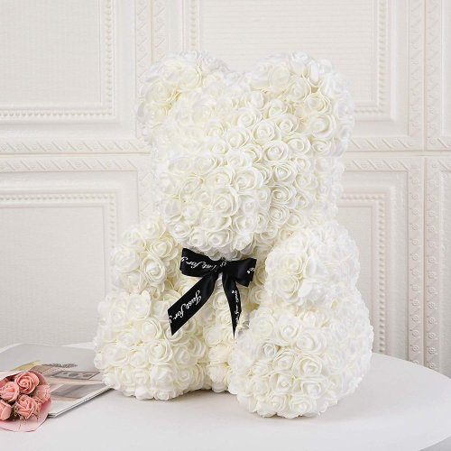 Luxury Rose Bear – white