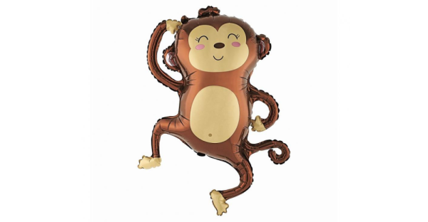 Fóliový balónik - Opička - Plnenie balónov: Naplnený héliom