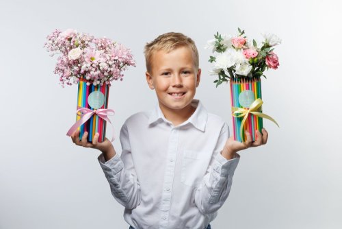 Boxík pre deti - Kvetinová pastelka, mix kvetov