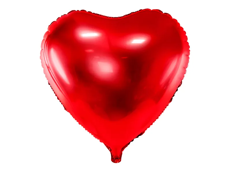 Fóliový balón - Srdce 45cm, červene