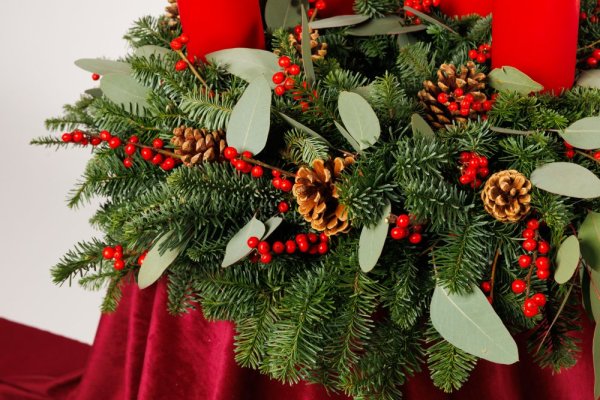 Adventný veniec - Čarovné Vianoce - Variant aranžmánu: so sviečkami