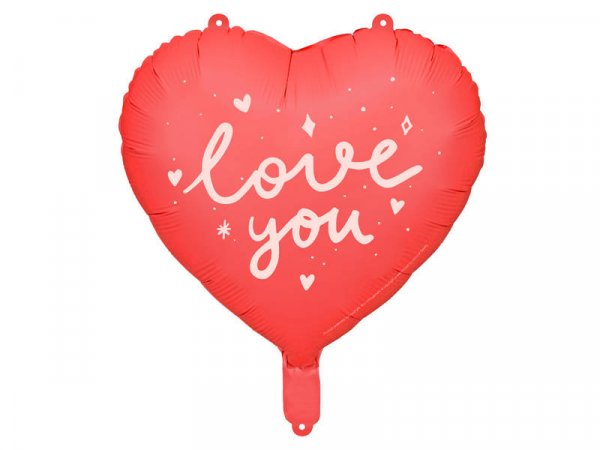 Fóliový balón - Srdce I LOVE YOU - Farba: Červená, Plnenie balónov: Bez náplne