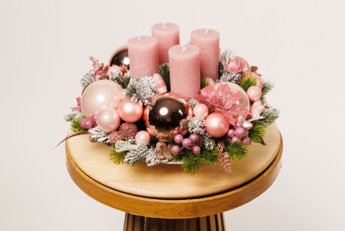 Adventný veniec - Pink Xmas