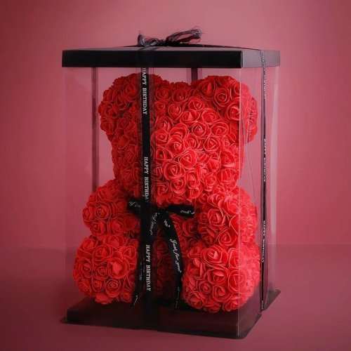 Luxury Rose Bear – red, XXL