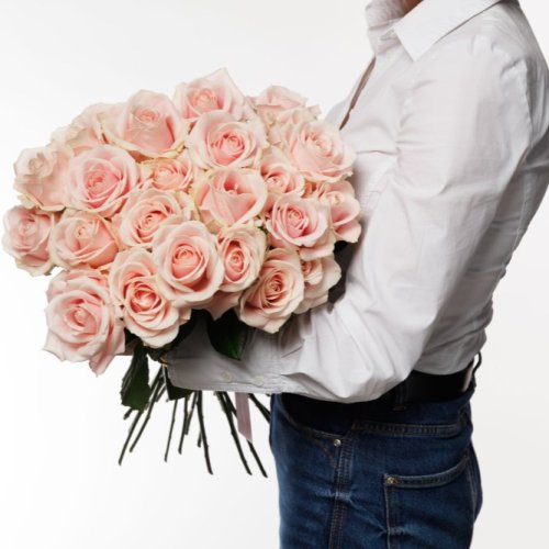 Ružové ruže - mono kytica