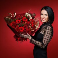Exkluzívny Výber floristu - RED&GOLD - Veľkosť: XL