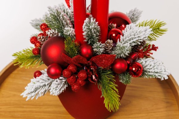 Adventný aranžmán - Vianoce,červený