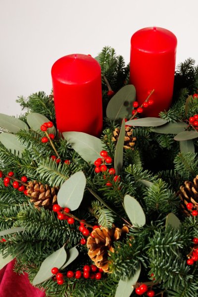 Adventný veniec - Čarovné Vianoce - Variant aranžmánu: so sviečkami