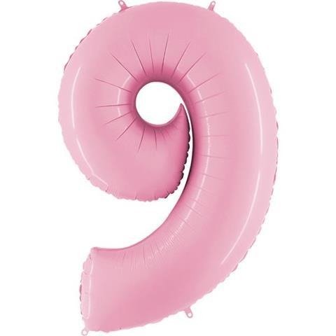 Fóliový balón číslo ''9" - 102 cm - Farba: Modrá, Plnenie balónov: Naplnený héliom