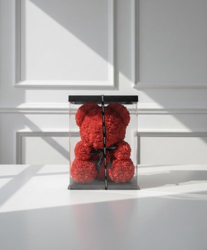 Luxury Rose Bear – red