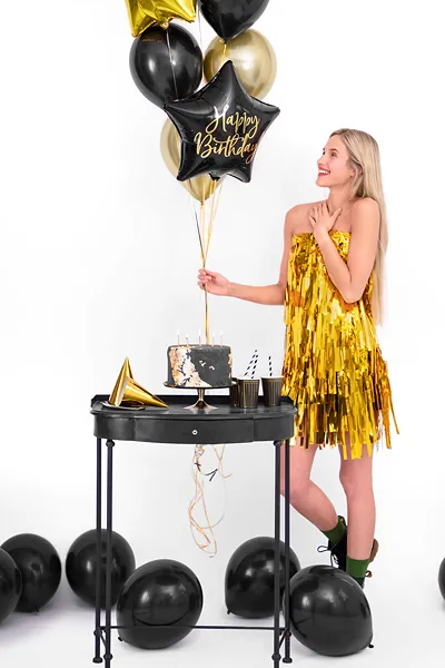 Fóliový balónik - Happy Birthday - Farba: Farebná, Plnenie balónov: Naplnený héliom