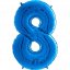 Fóliový balón číslo ''8" - 102 cm - Farba: Modrá, Plnenie balónov: Naplnený héliom