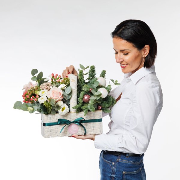 Košík Vianočných prianí - pastelový