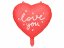 Fóliový balón - Srdce I LOVE YOU - Farba: Červená, Plnenie balónov: Naplnený héliom