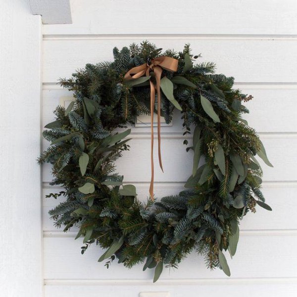 Exkluzívny vianočný veniec na dvere - WelcomeXmas, prírodný - Veľkosť: L