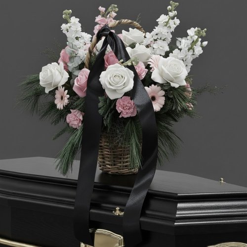 Smútočný košík - Tichá spomienka, ružový