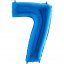 Fóliový balón číslo ''7" - 102 cm - Farba: Modrá, Plnenie balónov: Naplnený vzduchom