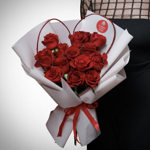 Kytica Rozkvitnuté srdce - Red