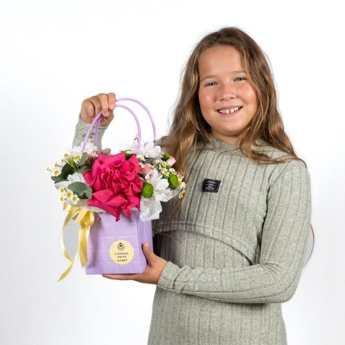 Kvetinová taštička Šťastie, fialová